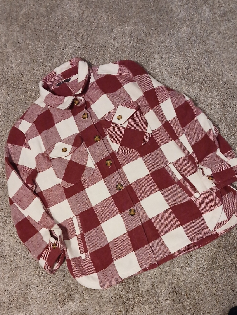 Buffalo Plaid Button-Up Shacket Size Small